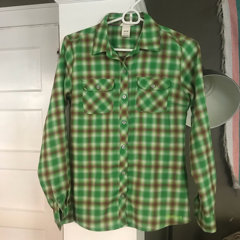 Marmot lime green flannel